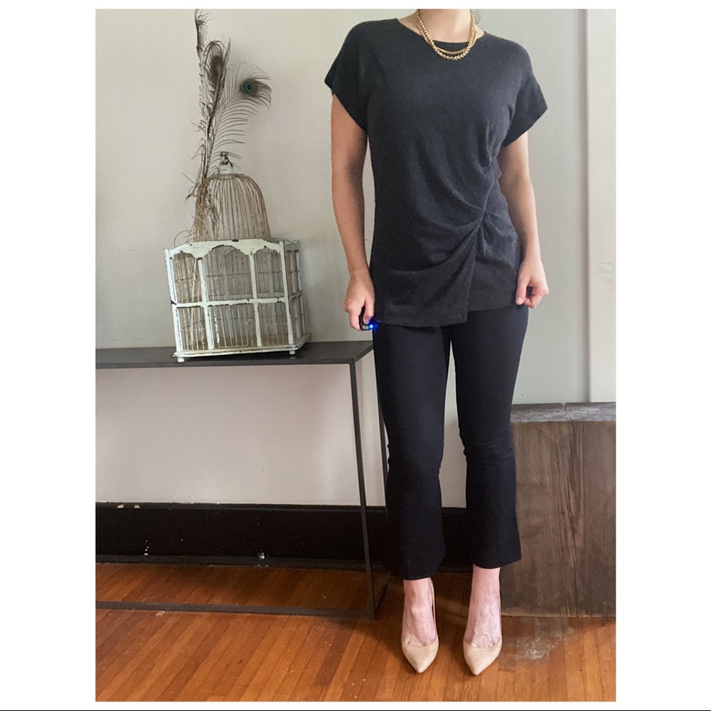alberta ferretti short sleeve gathered sweater
